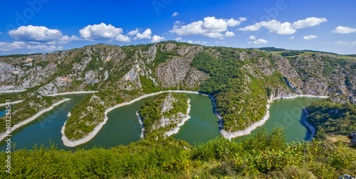 Meanders of the river Uvac in Serbia photo