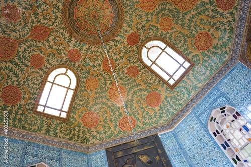 Beautiful Mosaic Dome Interior of Topkapi Palace. Istanbul, Turkey
