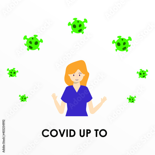 flat design of people against covid 19 virus