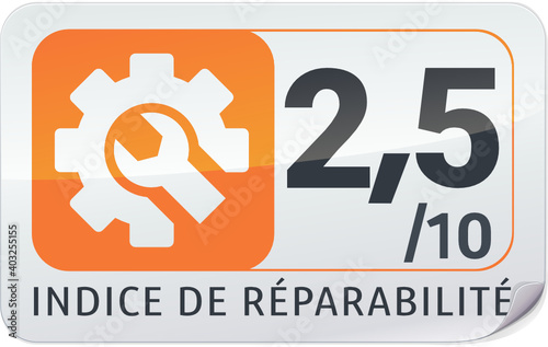 Sticker indice de réparabilité orange