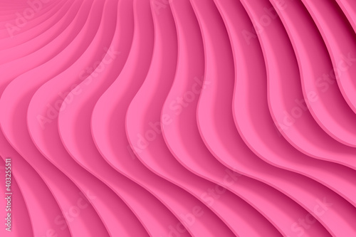 Pink abstract three-dimensional texture of the plurality of circular treads a twisting spiral. 3D illustration