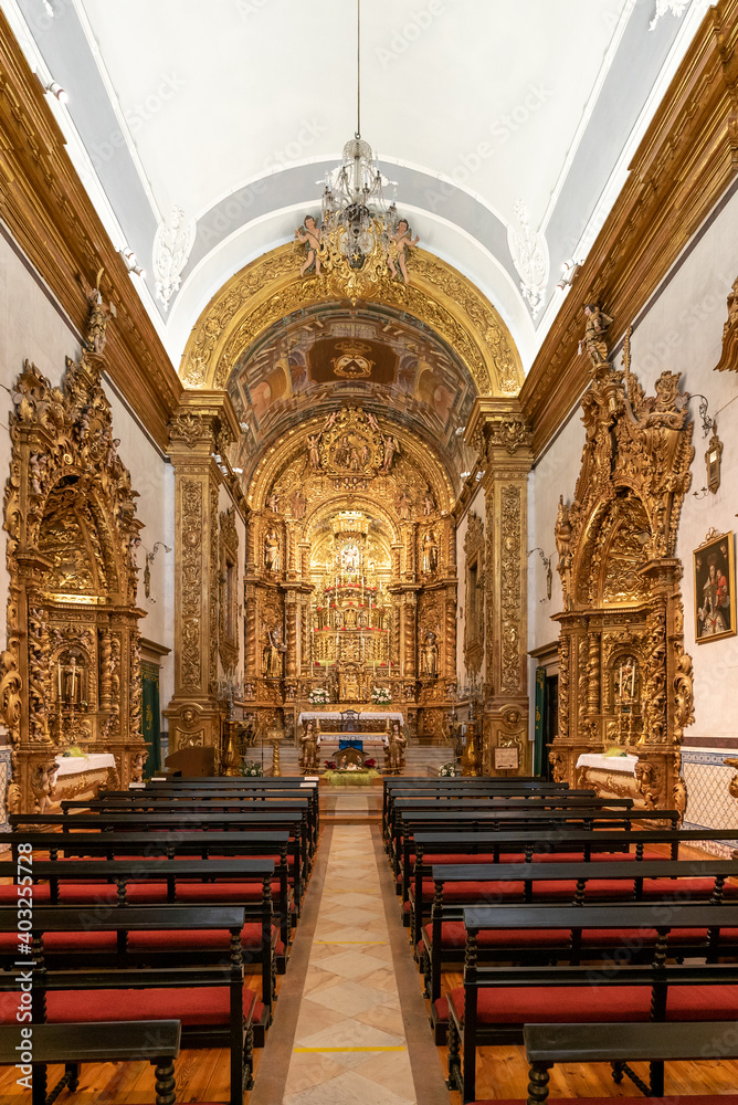 view of the interior of the Igreja do Carmo Church in Faro