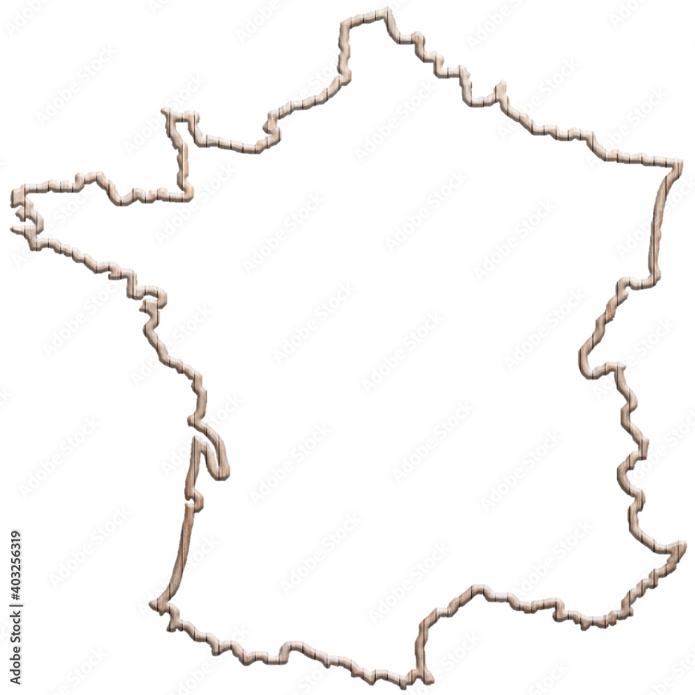 Fototapeta premium Contour carte de France