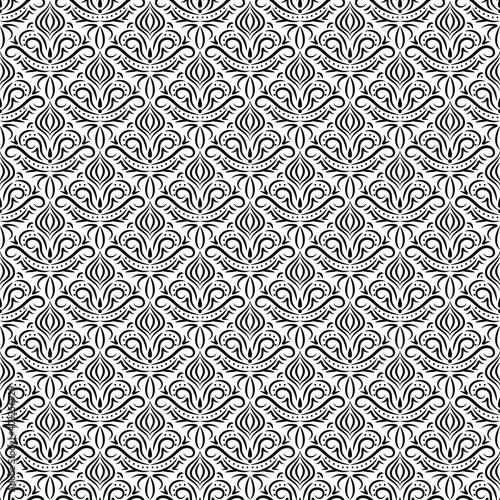 Seamless victorian pattern with floral ornament elements 