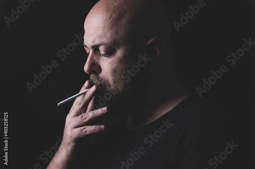 portrait of a smoking man