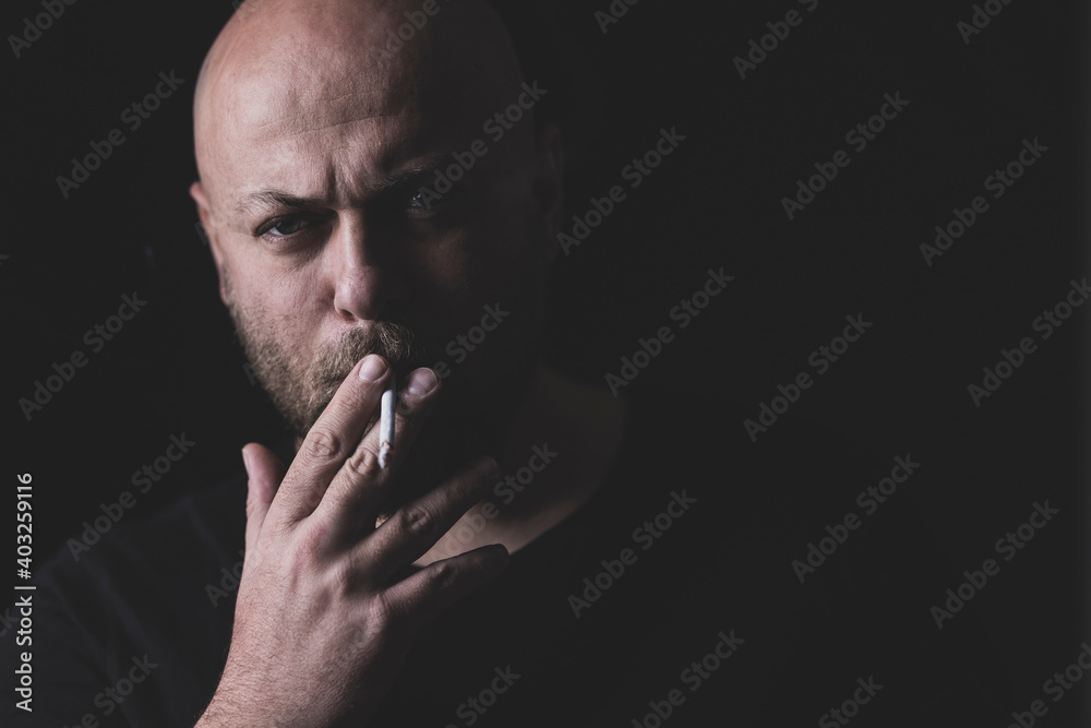 portrait of a smoking man portrait of a smoking man