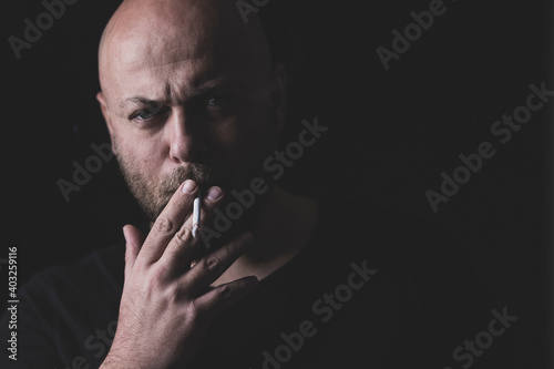 portrait of a smoking man