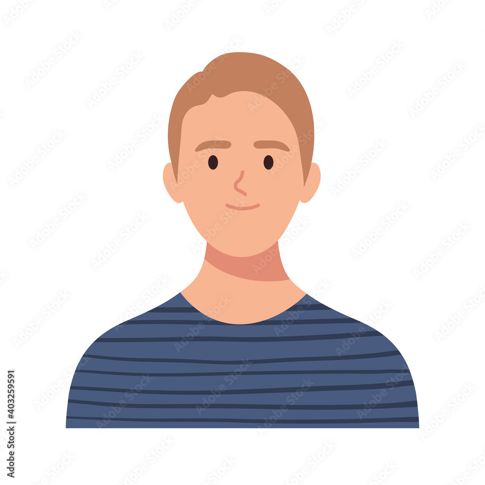 blond happy young man character vector illustration design