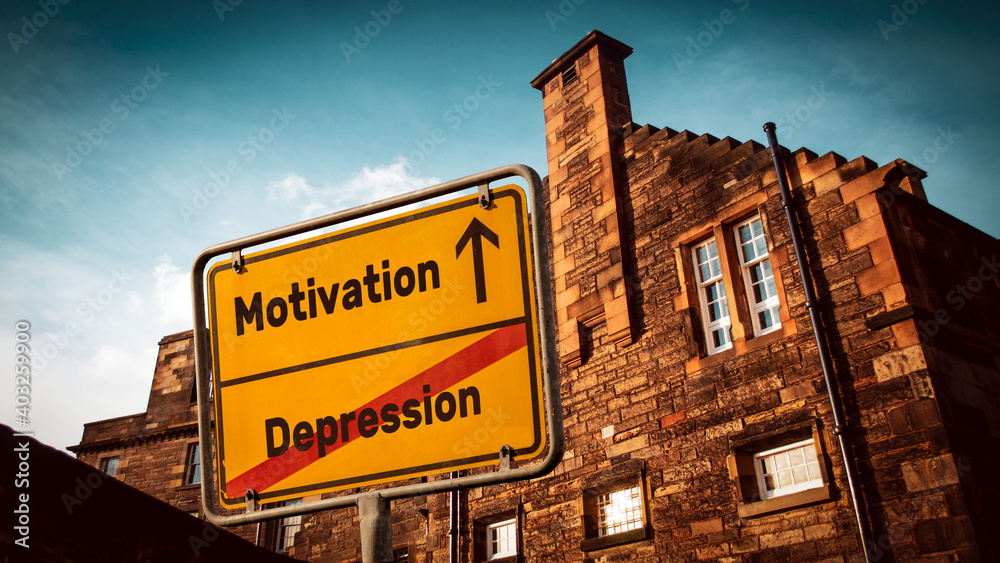 Street Sign Motivation versus Depression
