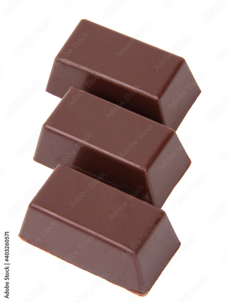 Milk chocolate sweet isolated on the white Milk chocolate sweet isolated on the white
