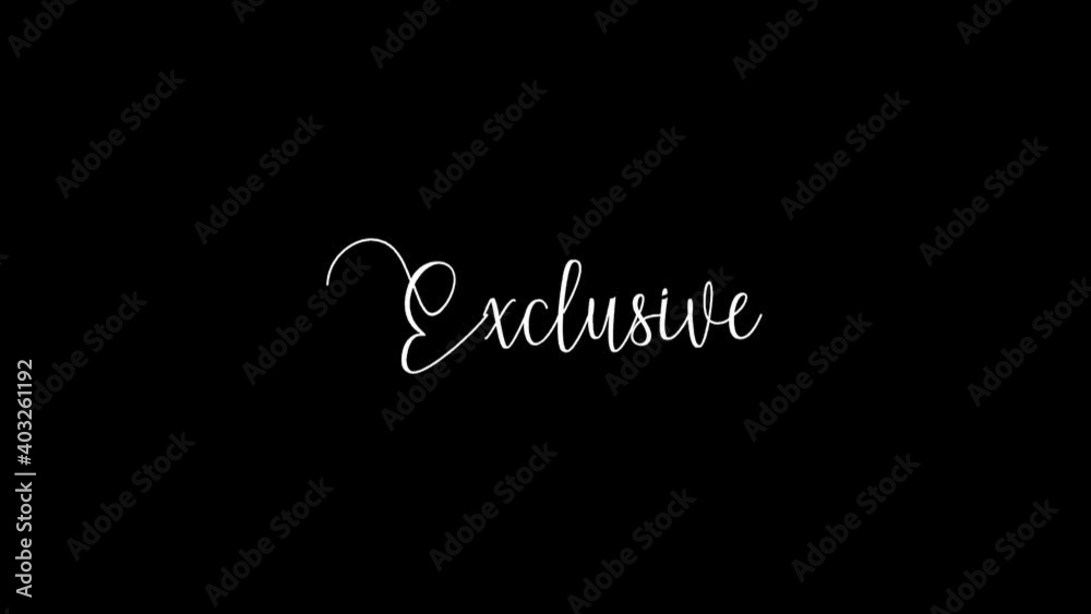 Exclusive Animated Appearance Ripple Effect White Color Cursive Text on Black Background Exclusive Animated Appearance Ripple Effect White Color Cursive Text on Black Background