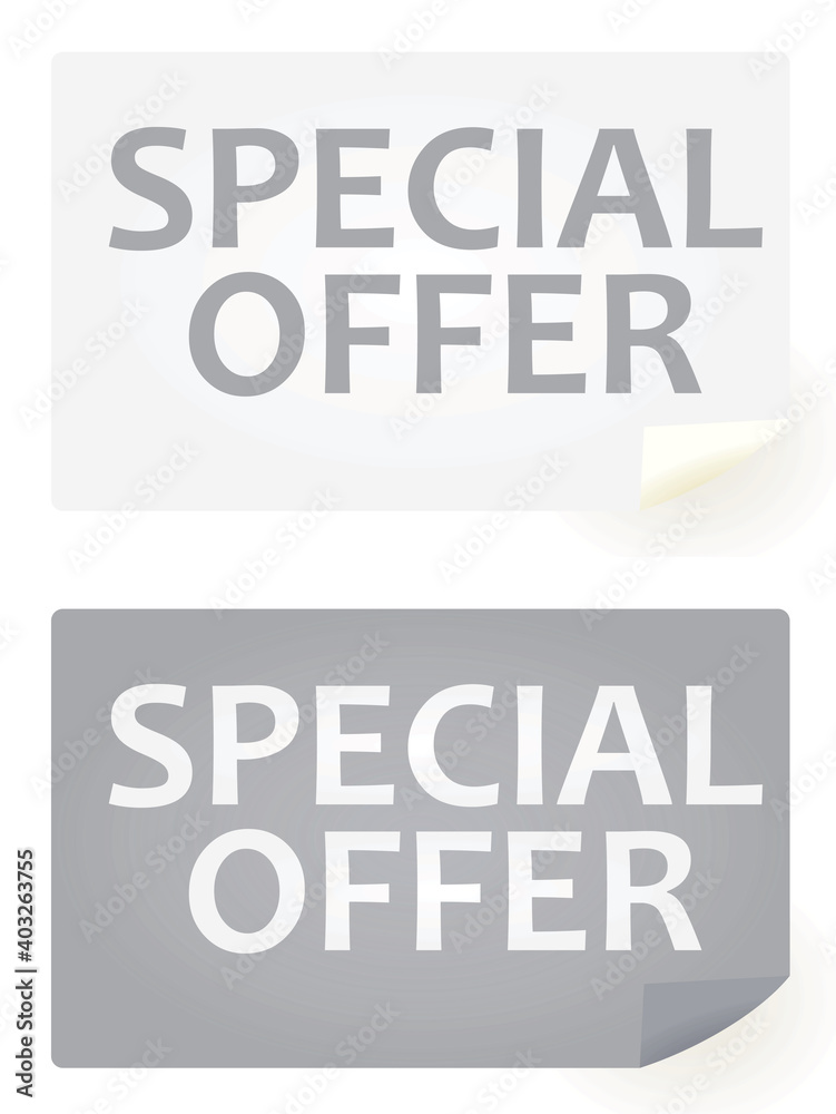White and grey special offer notice. vector White and grey special offer notice. vector