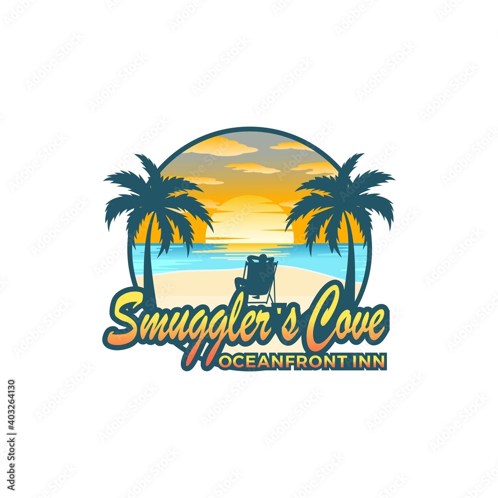 sunset logo design vector