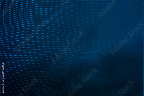 Technology abstract 3d futuristic background with dots,bends and wave. Blue colors. Cyber technology. Grid. Stock vector illustration on black isolated background.
