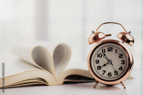 Bell alarm clock and opened...