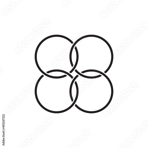 Four circles initial logo