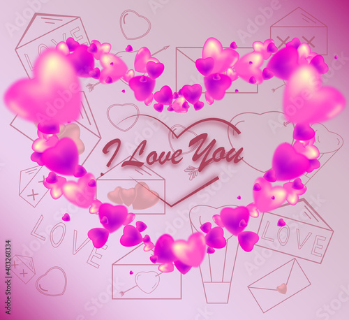 Background for cards and greetings on Valentine's day on February 14.	