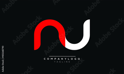 NU icon monogram letter text alphabet logo design