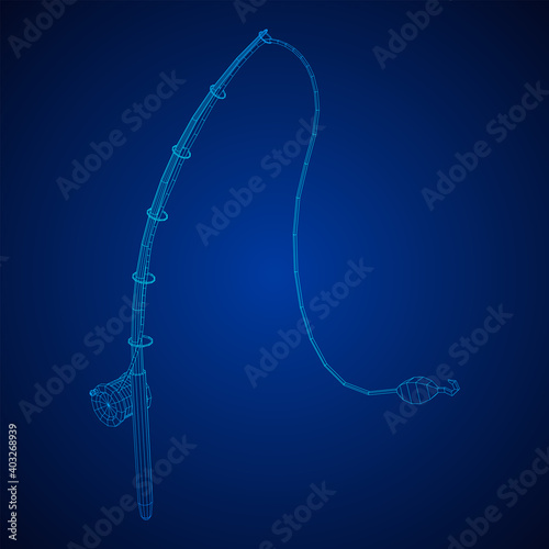 Fishing rod with line sinker and hook