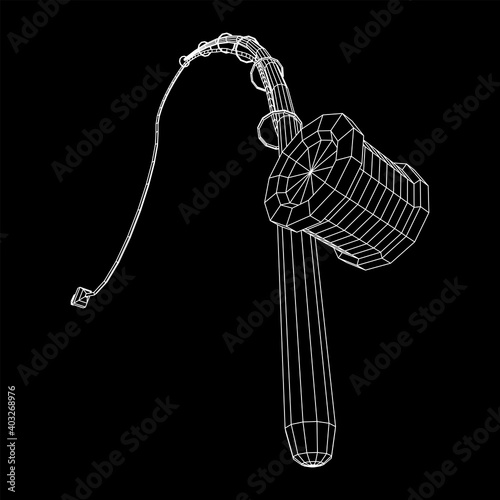 Fishing rod with line sinker and hook