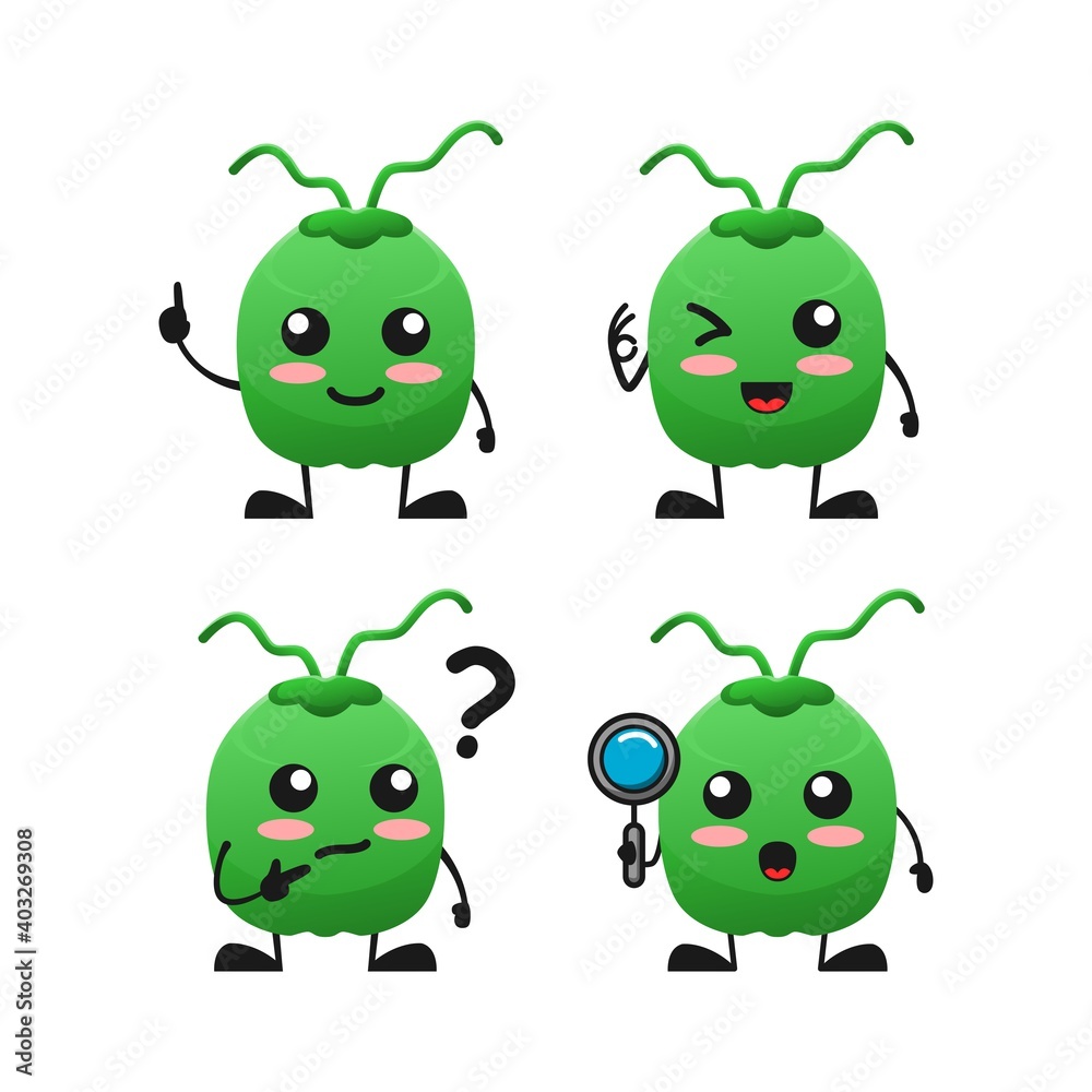 vector illustration of cute coconut fruit have idea theme bundle set. cute coconut fruit Concept White Isolated. Flat Cartoon Style Suitable for Landing Page, Banner, flyer, Sticker. vector illustration of cute coconut fruit have idea theme bundle set. cute coconut fruit Concept White Isolated. Flat Cartoon Style Suitable for Landing Page, Banner, flyer, Sticker.