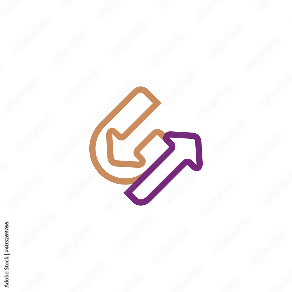 CI Letter and two arrows logo design template, suitable for Exporting and Importing company