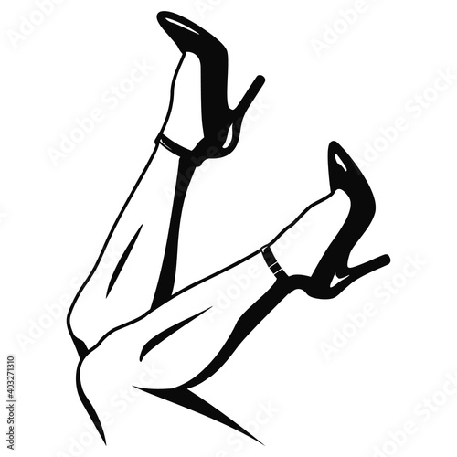 Legs in High Heels Isolated Vector Illustration 