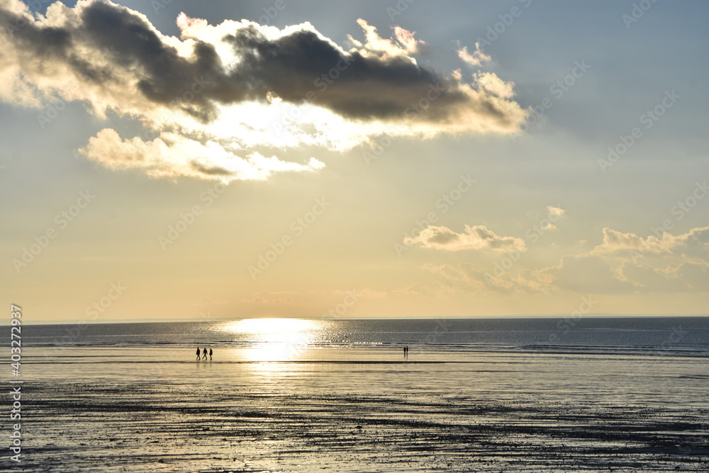 Fototapeta premium granville, sud-manche, plage, jullouville, plage, normandie, dior, haute-ville