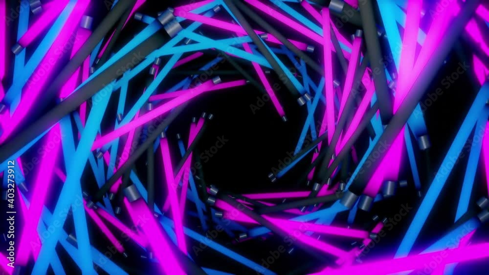 Blue Neon Lights Background Looped Video