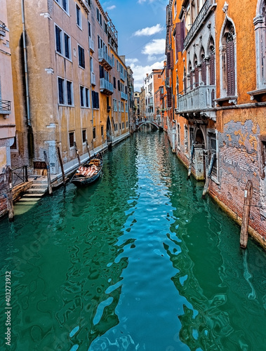 Venetian streets-canals and gondolas
