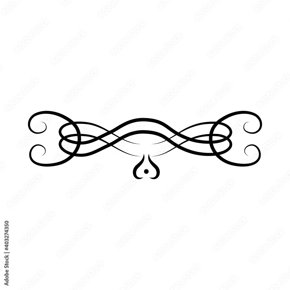 Naklejka premium swirl flourish icon, line style