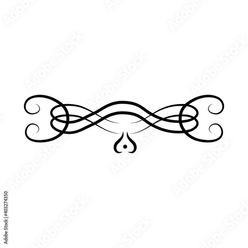 swirl flourish icon, line style