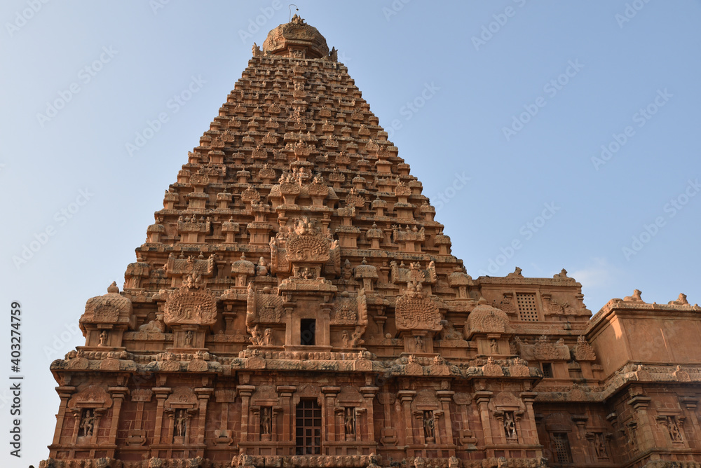 Temple hindou de Thanjavur en Inde du Sud	