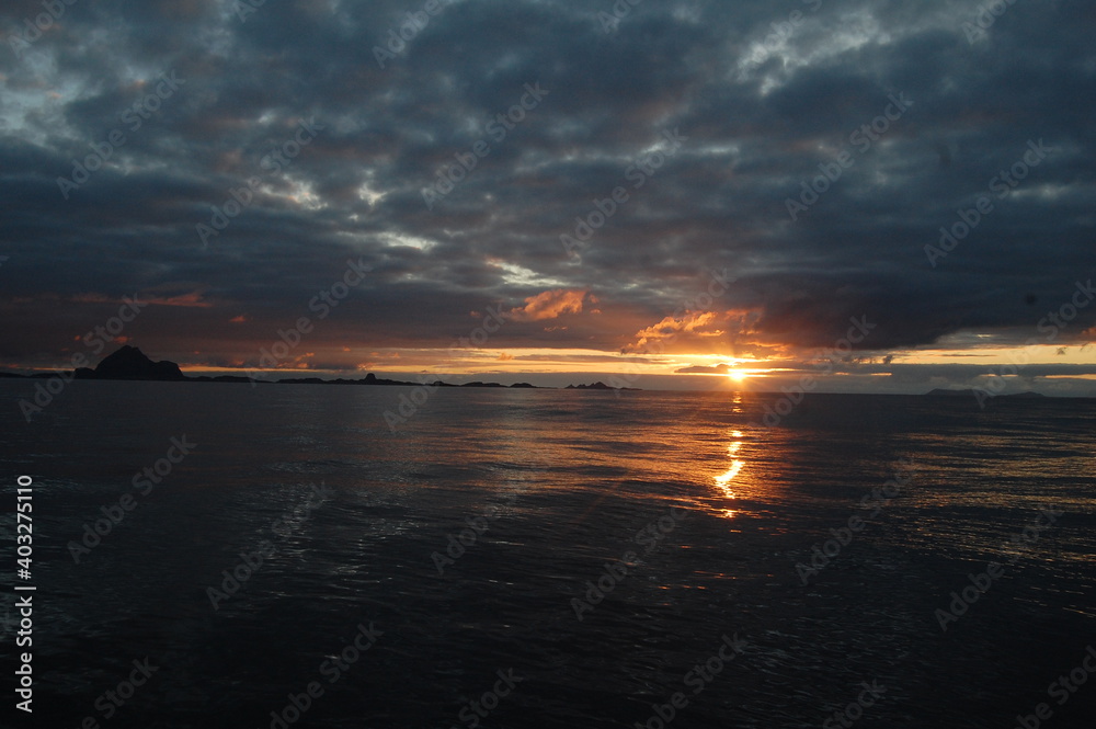 sunset over the sea