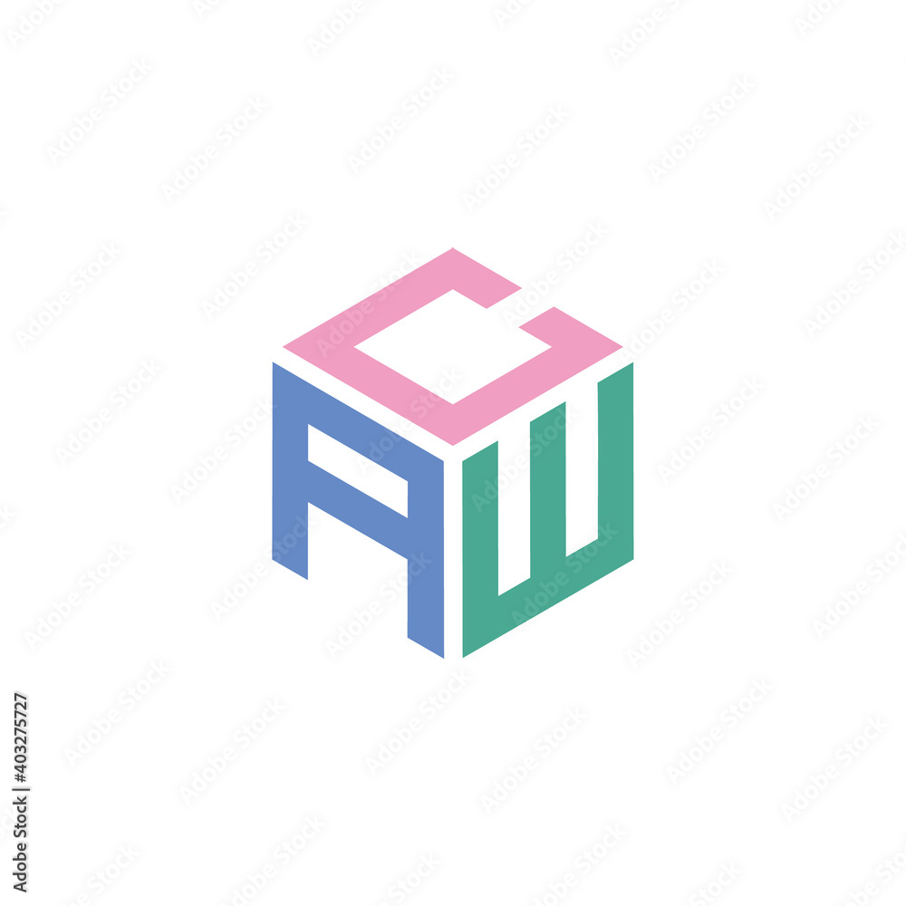 Hexagon logo with CAW letters Hexagon logo with CAW letters