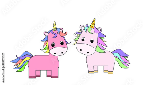 cute unicorn cartoon character. Vector illustration