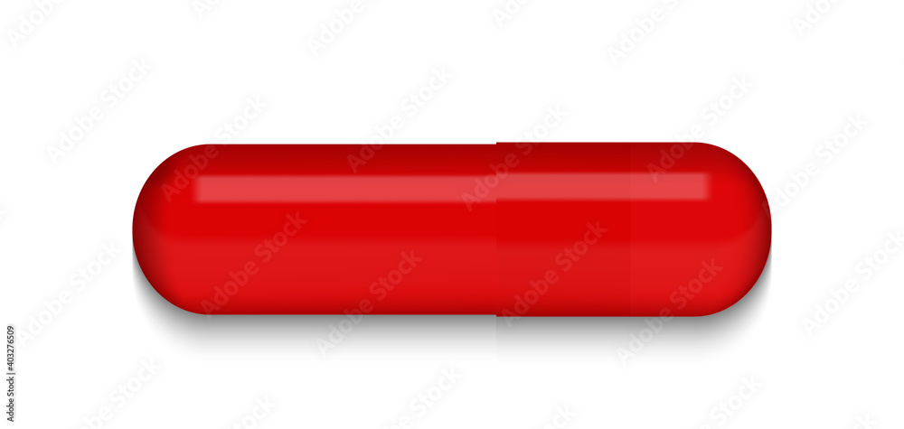 Red Red Medical pill on white background. Virus capsule. The medicine. Vector Illustration. EPS10 Red Red Medical pill on white background. Virus capsule. The medicine. Vector Illustration. EPS10
