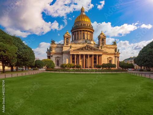 Saint-Petersburg in summer. ?ities of Russia. Sights Of Petersburg. Cathedrals Of Petersburg. St. Isaac Cathedral on a summer day. Travel to the Russian Federation.