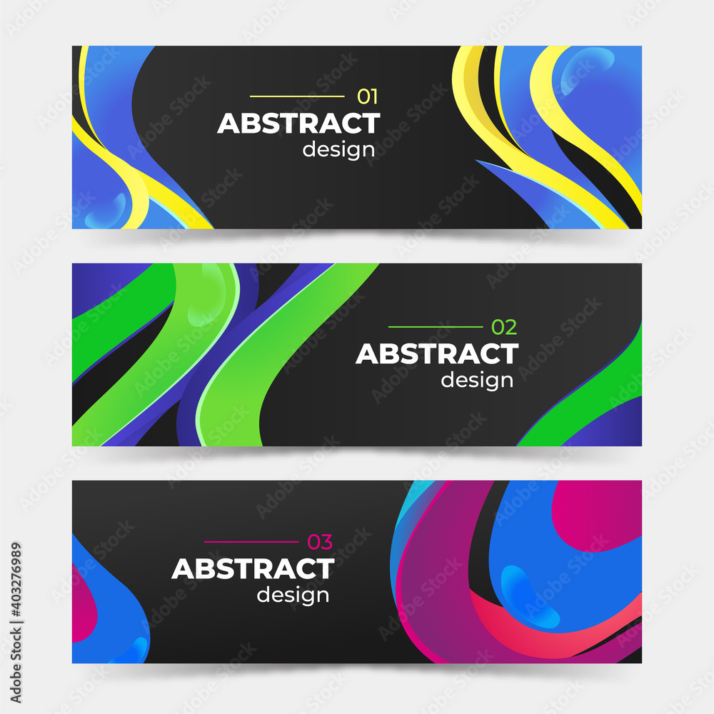 Colorful and Dark Abstract Banners Collection Colorful and Dark Abstract Banners Collection