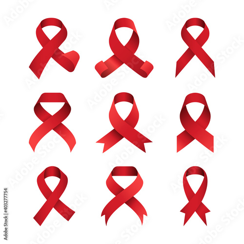 Red Ribbon Aids Symbol Collection