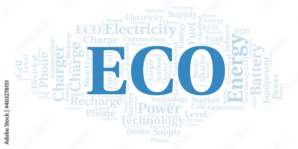 Obraz premium Eco typography word cloud create with the text only.