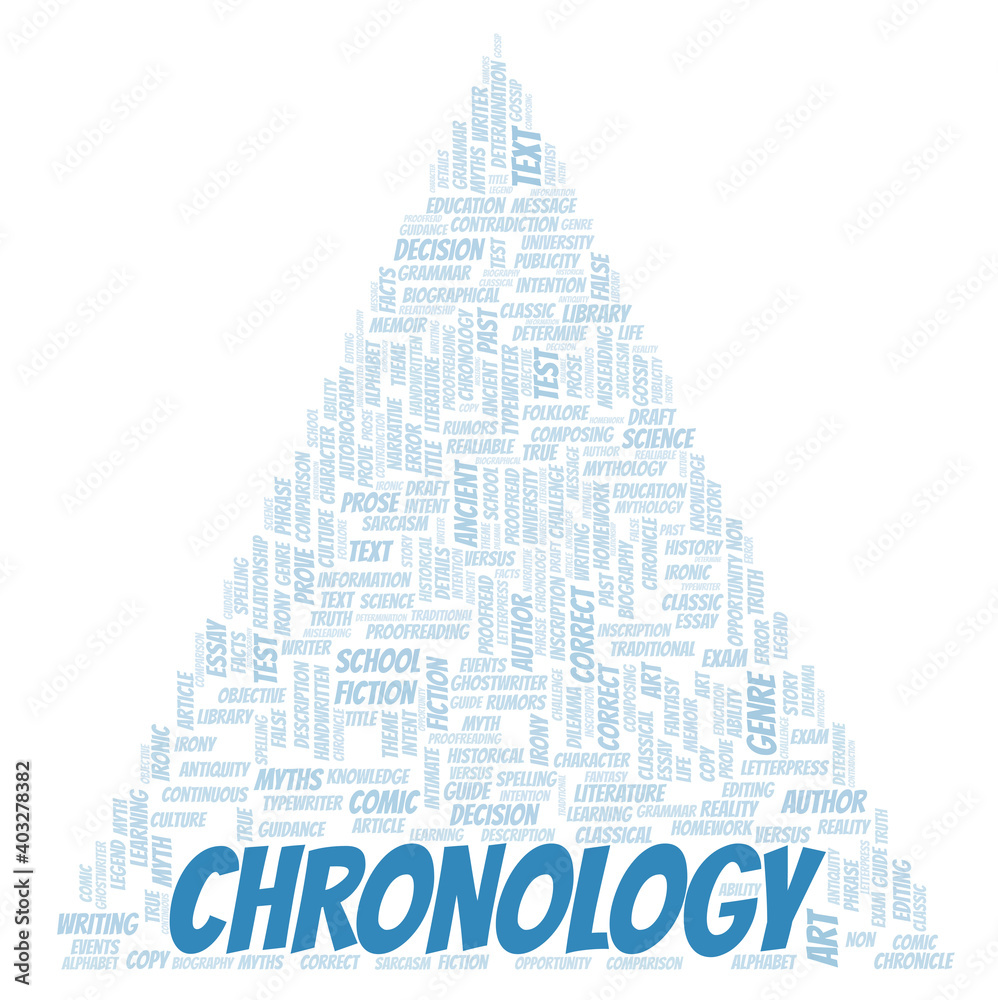 Fototapeta premium Chronology typography word cloud create with the text only