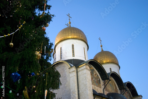 Dormition church of Moscow Kremlin. Color photo