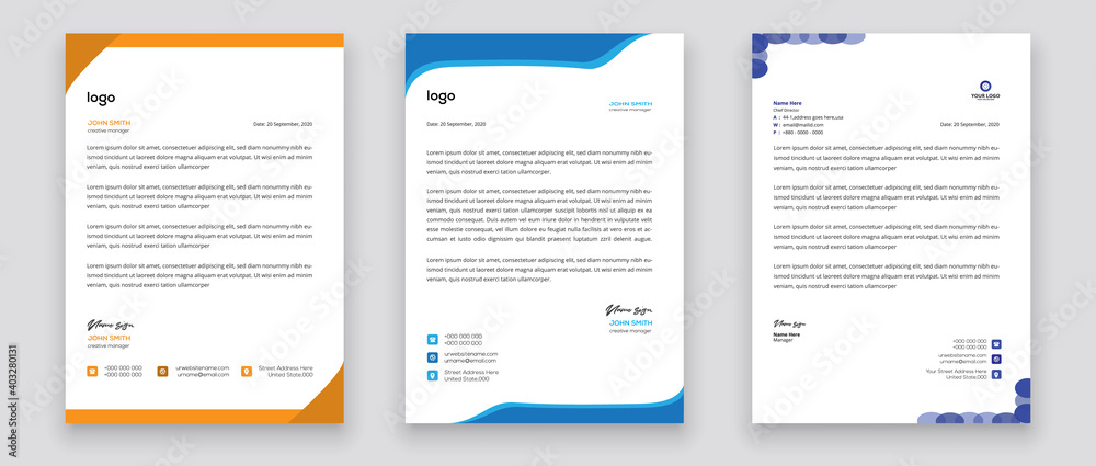 Business style letterhead template design for project with standard sizes. Business style letterhead template design for project with standard sizes.