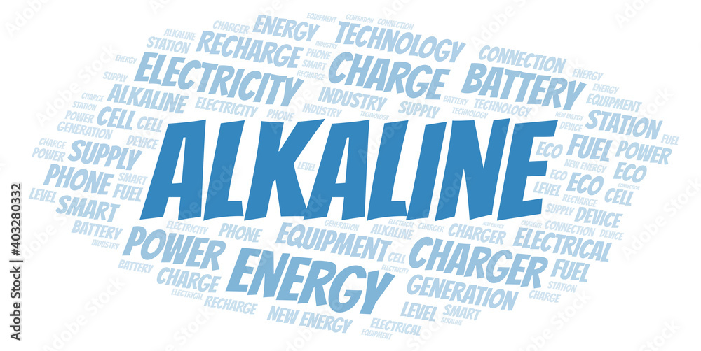 Fototapeta premium Alkaline typography word cloud create with the text only.