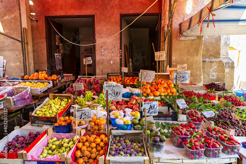 Il Capo market in Palermo, Sicily. This is one of several popular street markets in Palermo.