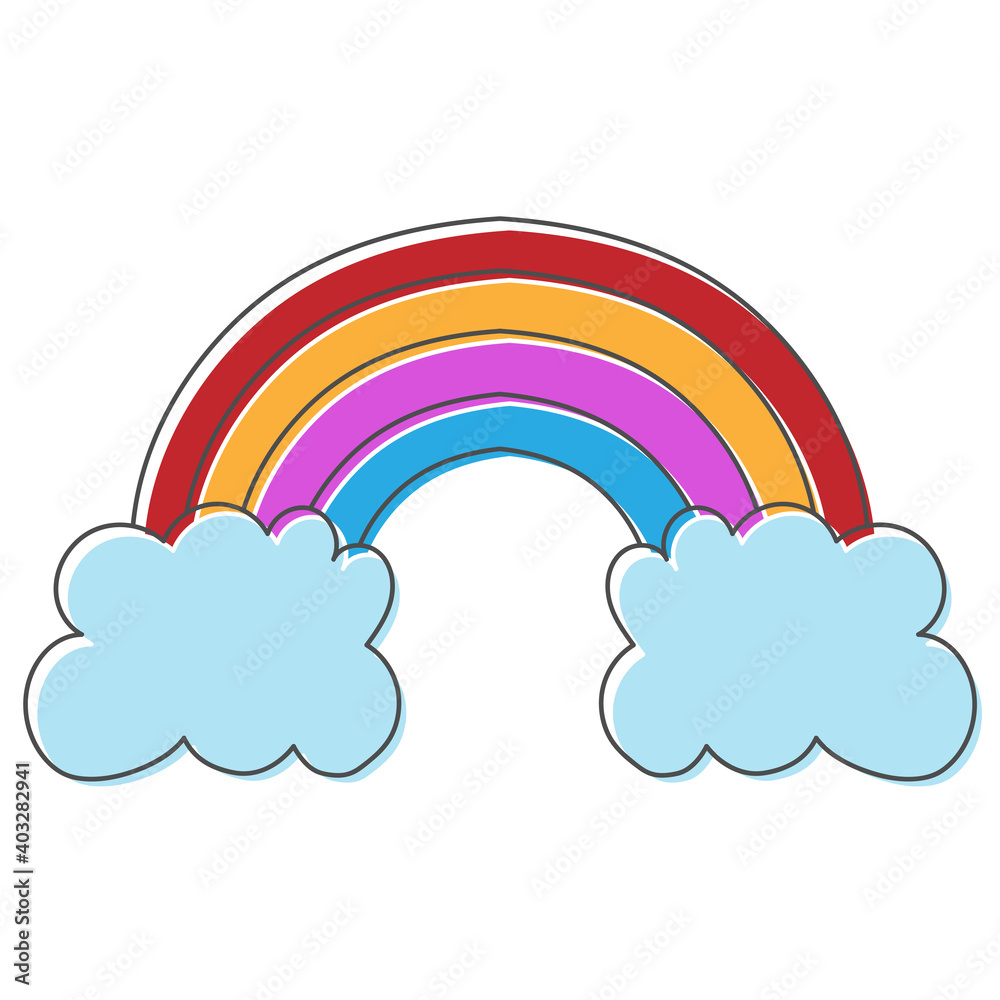 rainbow hand drawn design vector illustration rainbow hand drawn design vector illustration