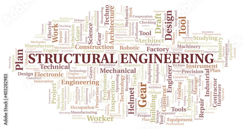 Structural Engineering typography word cloud create with the text only