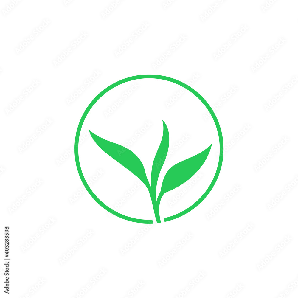 Tea leaves flat vector illustration Tea leaves flat vector illustration