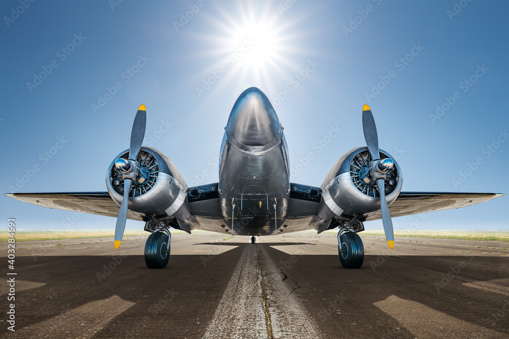 Fototapeta premium historical aircraft against a sunny sky